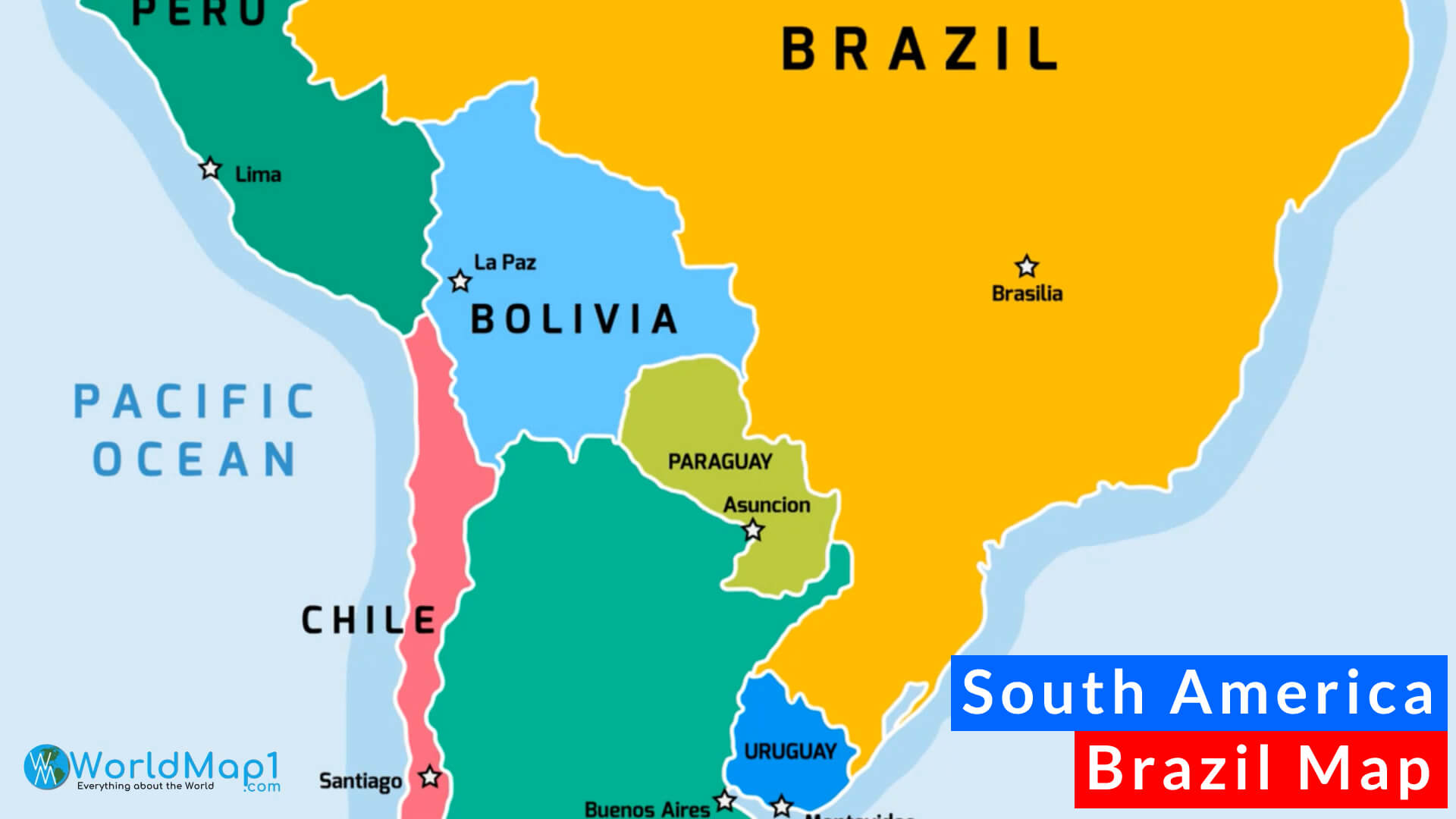 Brazil and South America Map